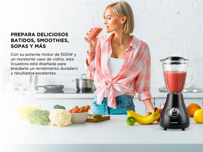 Licuadora Winco 500W Vaso de Vidrio W1904 - 2