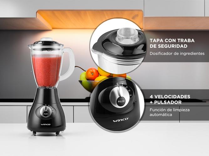 Licuadora Winco 500W Vaso de Vidrio W1904 - 3