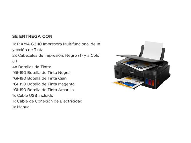 IMPRESORA CANON PIXMA G2110  Multifuncional de Inyección de Tinta - 6