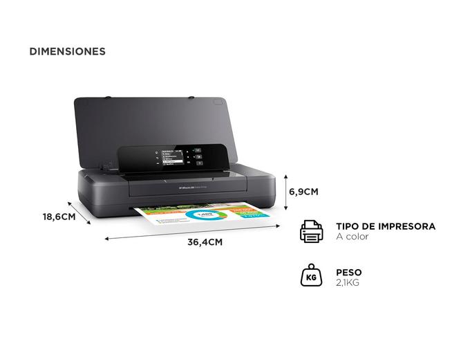 Impresora HP Portable OfficeJet 200 portátil Impresión a Color - 4