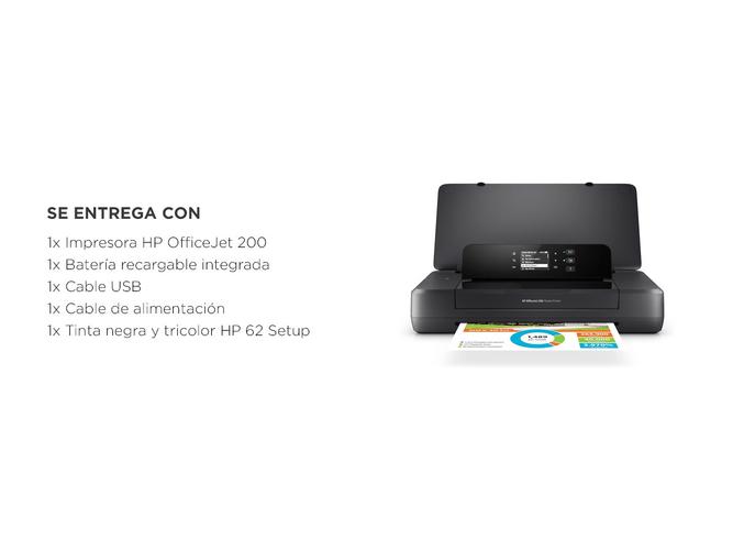 Impresora HP Portable OfficeJet 200 portátil Impresión a Color - 5