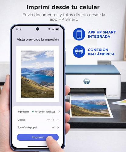 Impresora Multifuncional HP Smart Tank 585 Conexión WiFi Copia Impresión Escaneo Color - 2