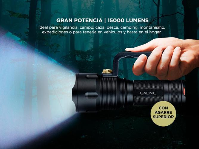 Linterna Táctica Militar Gadnic GD-LN35 Led 15000 Lúmenes Con Agarre Resistente al Agua - 2
