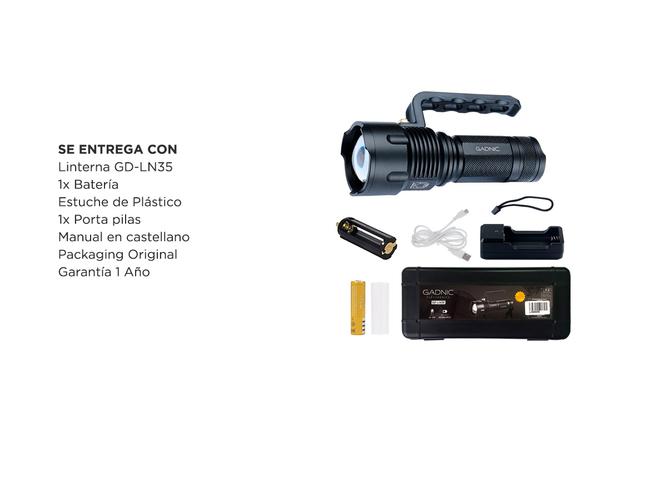 Linterna Táctica Militar Gadnic GD-LN35 Led 15000 Lúmenes Con Agarre Resistente al Agua - 6