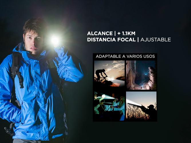 Linterna Táctica Militar Gadnic GD-LN37 Led 12000 Lúmenes Resistente al Agua + Brújula - 3