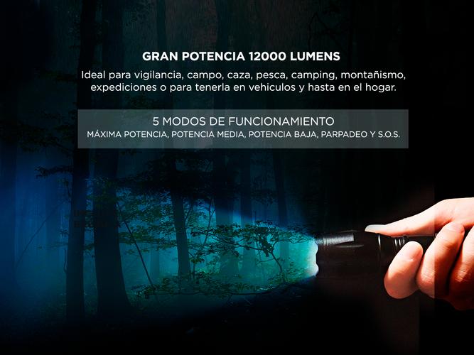 Linterna Táctica Militar Gadnic GD-LN37 Led 12000 Lúmenes Resistente al Agua Outlet - 2