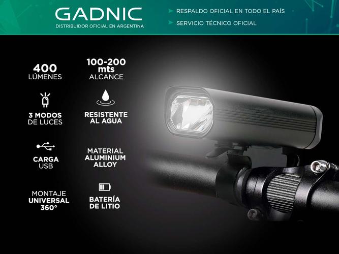 Linterna Recargable Gadnic para Bicicletas Led - 1