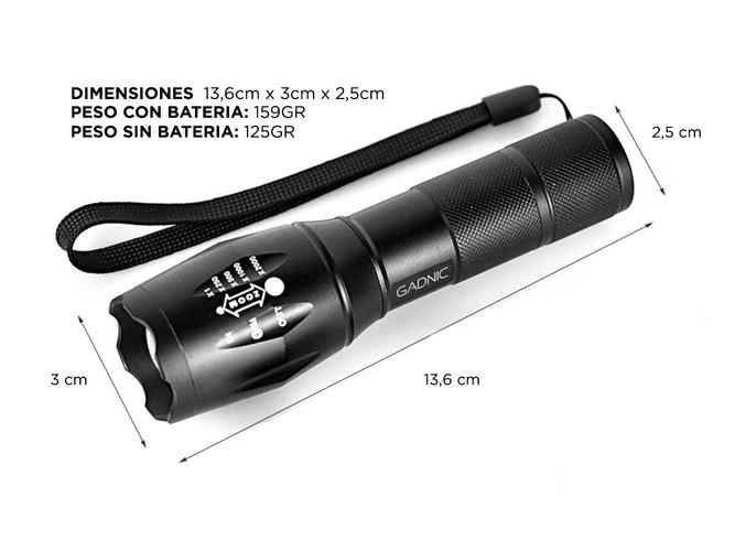 Linterna Táctica Militar Gadnic Led 1000 Lúmenes Resistente al Agua  Soporte - 4