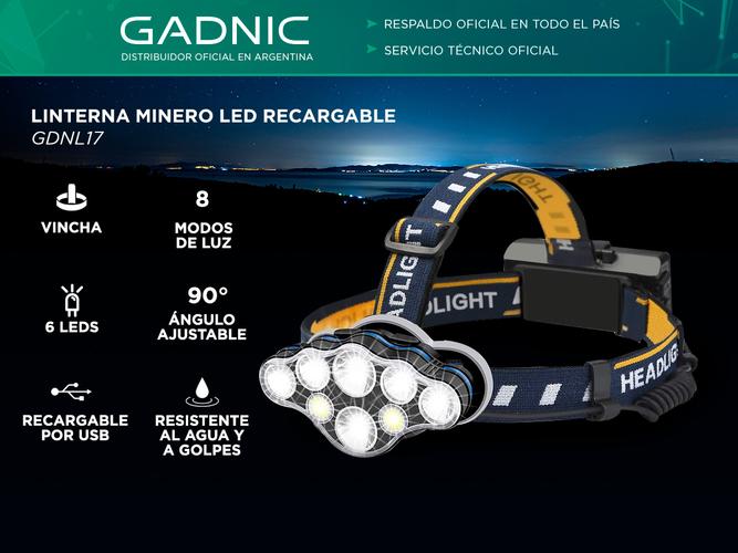 Linterna Minero Led Gadnic GDNL17 Recargable - 1