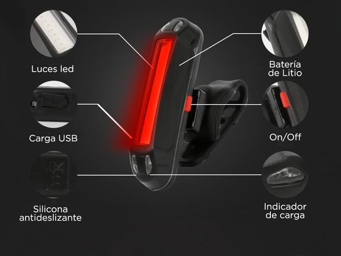 Luces Led Para Bicicleta USB Recargables Gadnic - 2