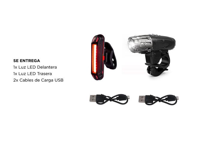 Luces Led Para Bicicleta USB Recargables Gadnic - 5