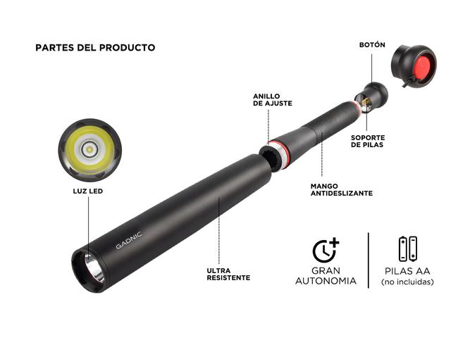 Linterna Bat Gadnic 49,5cm A Pilas Seguridad - 3