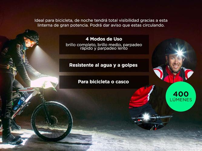 Luces Para Bicicleta Led Recargables Gadnic kit x 2 Impermeables  - 2