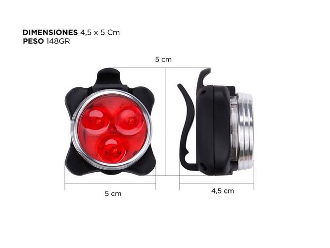 Luces Para Bicicleta Led Recargables Gadnic kit x 2 Impermeables  - 5