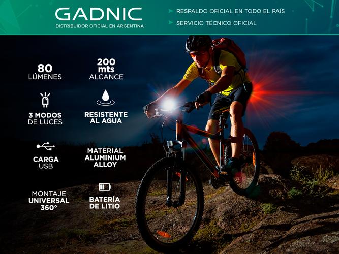Kit de Luces LED Para Bicicleta Delantera + Trasera Recargables  - 1