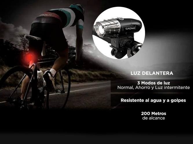 Kit de Luces LED Para Bicicleta Delantera + Trasera Recargables  - 2