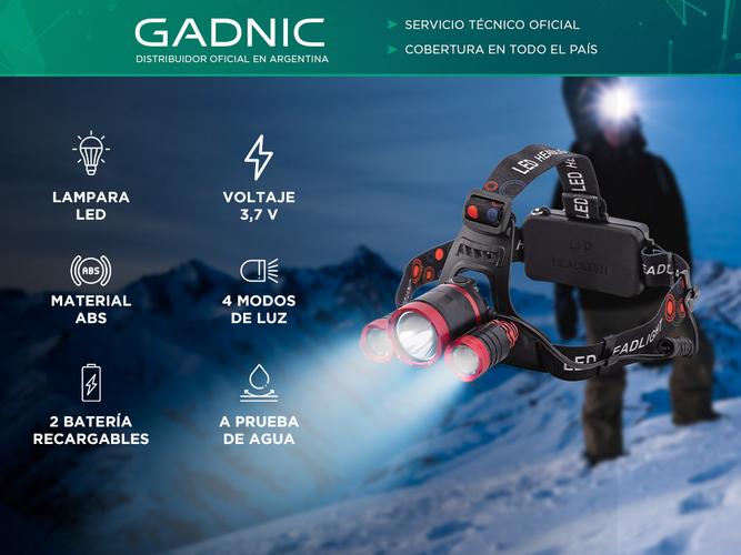 Linterna Frontal Gadnic  L26FLASH Cabeza Recargable Led Superbrillante - 1