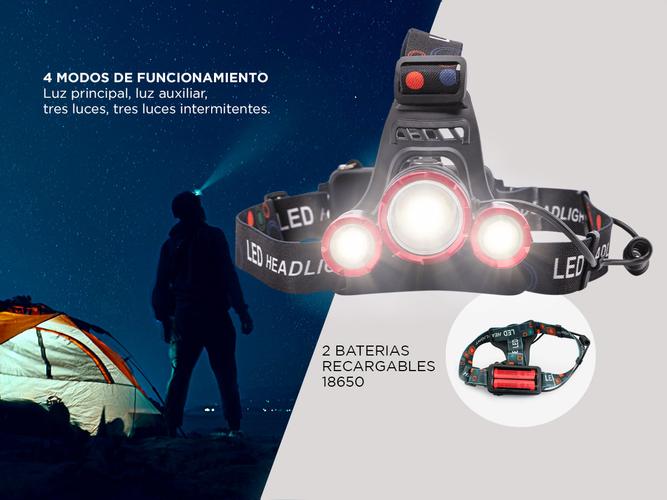 Linterna Frontal Gadnic  L26FLASH Cabeza Recargable Led Superbrillante - 4