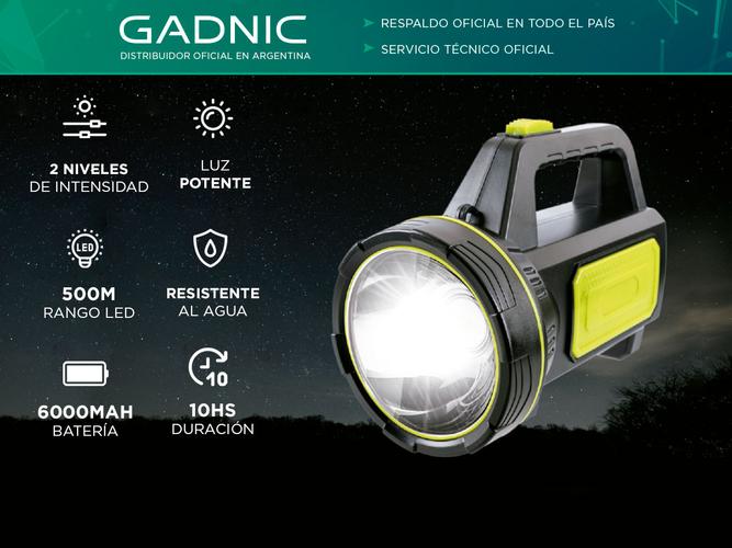 Linterna LED TM6060 Gadnic  Inalambrica Recargable USB - 1