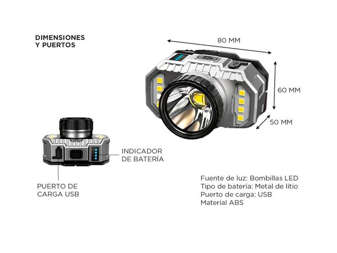 Linterna Frontal Gadnic L29F Led Recargable - 5