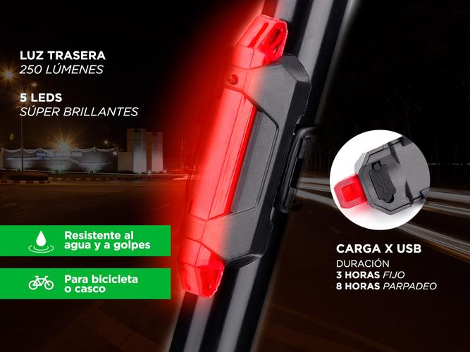 Kit Linterna Solar Gadnic Para Bicicleta Usb Led  - 3