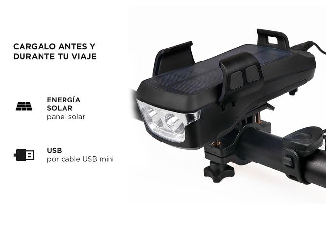 Kit Linterna Solar Gadnic Para Bicicleta Usb Led  - 4