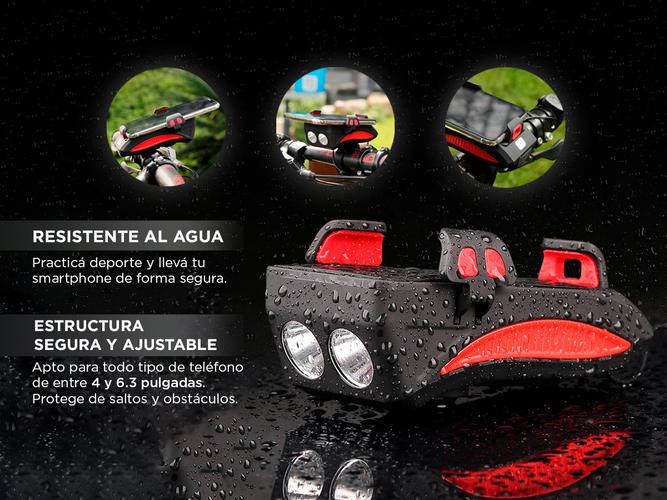 Luz de Bicicleta Gadnic Con Soporte Celular y Power Bank Led + Bocina  - 2