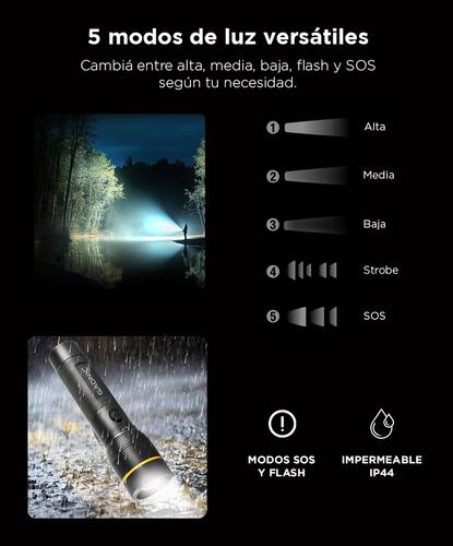 Linterna Led Recargable Gadnic 1600lm  Alta Potencia  - 2