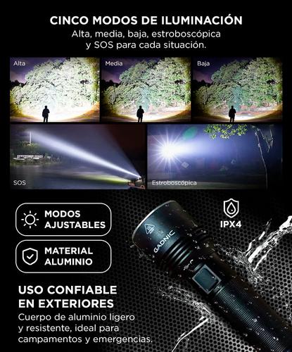 Linterna Gadnic 500 Lumenes Recargable - 2