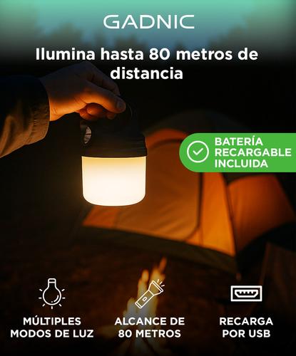 Linterna GADNIC Compacta Recargable Luz LED Portatil  - 1