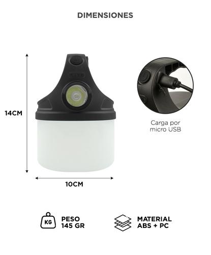 Linterna GADNIC Compacta Recargable Luz LED Portatil  - 3