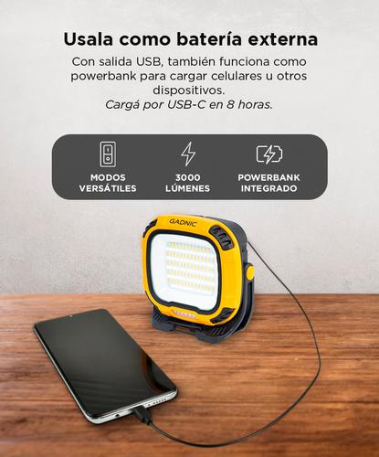 Linterna GADNIC 3000LM Recargable USB-C IP54 - 2