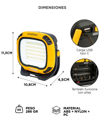 Linterna GADNIC 3000LM Recargable USB-C IP54 - 3