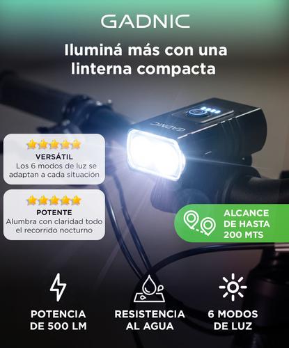 Luz Recargable Gadnic Para Bicicleta LED Delantera - 1