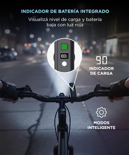 Linterna Para Bicicleta Gadnic Recargable Potente 900lm  Con Indicador de Batería  - 2