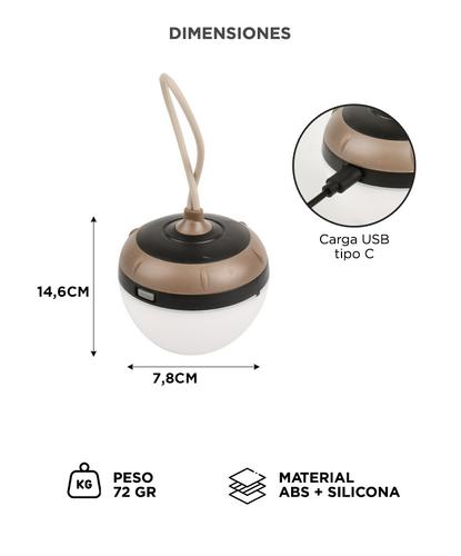 Linterna Lampara LED GADNIC Portátil USB-C Luz Cálida - 3