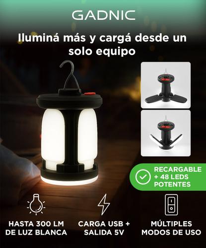 Linterna Camping Gadnic Expandible Recargable 48 LED - 1