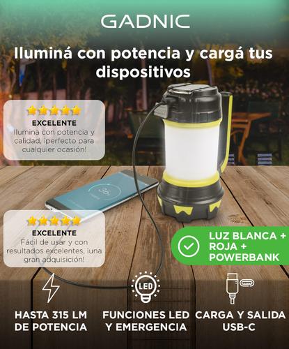 Linterna LED Gadnic Recargable USB-C Camping  - 1