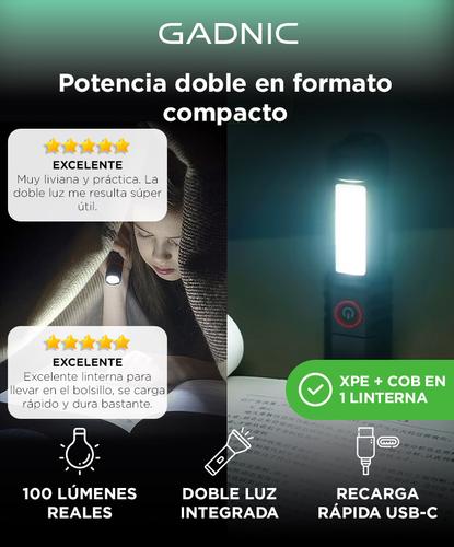 Linterna Camping Gadnic USB Tipo C con Luz Lateral Liviana y Versátil - 1