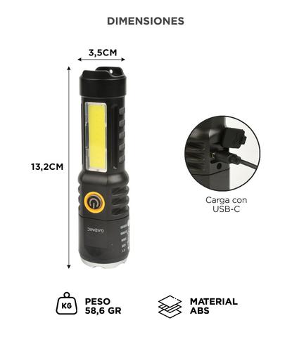 Linterna Camping Gadnic USB Tipo C con Luz Lateral Liviana y Versátil - 3