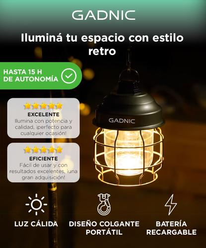 Luz de Camping Farol Retro Gadnic BT-PL4089 Resistente Impermeabilidad IPX3 - 1
