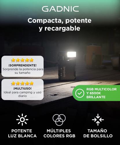 Linterna Recargable Gadnic CS Q001 Compacta RGB 6500K 2W USB C Clip - 1