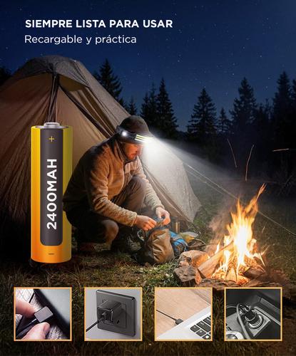 Linterna De Cabeza Gadnic LED T6 Recargable 250 Lumenes IPX4 Alcance 100 Metros - 4