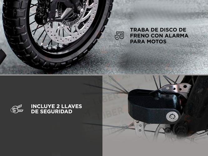 Candado Para Moto Gadnic LG3X Blindado Con Alarma 2 llaves - 2