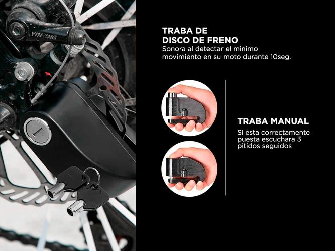 Candado Para Moto Gadnic LG3X Blindado Con Alarma 2 llaves - 3