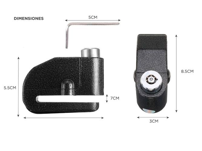 Candado Para Moto Gadnic LG3X Blindado Con Alarma 2 llaves - 4