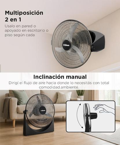 Ventilador Turbo Liliana VTVRC18 Multiposición 2 en 1 Pared Escritorio Piso 18 75W  - 2