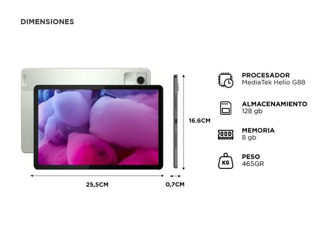 Tablet Lenovo Tab M11 11  WUXGA  8GB 128GB FolioCase  Lenovo Tab Pen Plus Android 13 Seafoam Luna Grey - 5