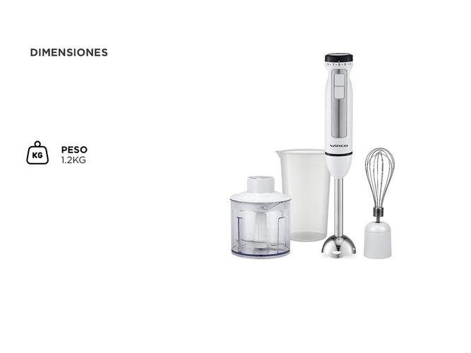 Minipimer Winco W1012 Licuadora De Mano Con Accesorios  - 4