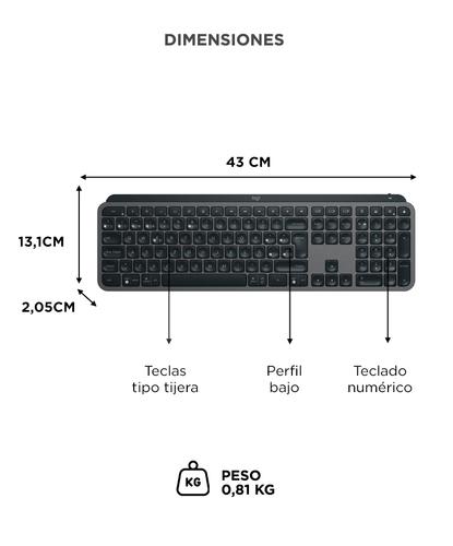 Teclado Bluetooth Logitech MX Keys S Escritura Precisa  Retroiluminado  Multidispositivo Diseño Ergonómico - 5